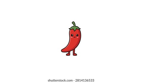 Cute Chili Pepper Character smile