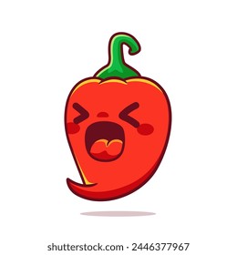Cute Chili with spiciness face mascot logo cartoon character 