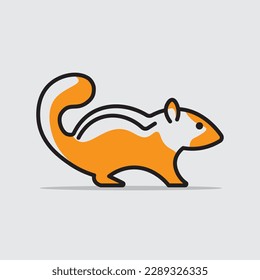 cute chinchilla animal logo design in orange