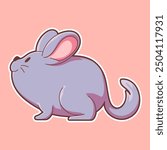 Cute Chinchilla Flat Vector Art