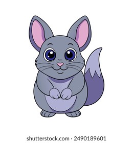 "Cute Chinchilla Vector Illustration - Adorable Chinchilla Design for Prints"

