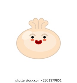 Cute chinese dumpling isolated. Vector illustration