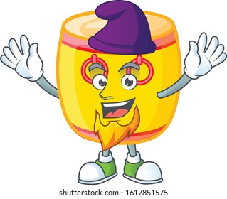 Cute chinese gold drum mascot cartoon dressed as an Elf
