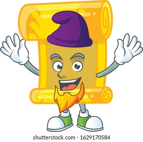Cute chinese gold scroll mascot cartoon dressed as an Elf