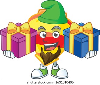 Cute chinese gold tops toy cartoon mascot style with Tongue out