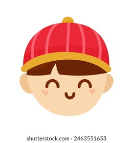 Cute Chinese little boy with a hat