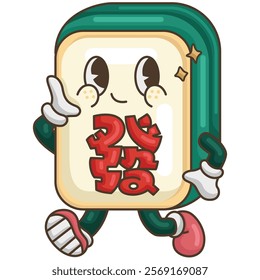 a cute chinese mahjong character