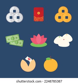 Cute Chinese New Year simple vector icon 