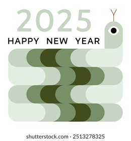 Cute Chinese snake. Colorful Chinese New Year 2025 card. Chinese happy snake, lunar new year theme. Design with snake