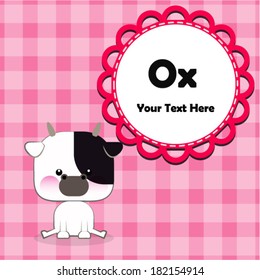 Cute Chinese zodiac sign - ox. Vector illustration
