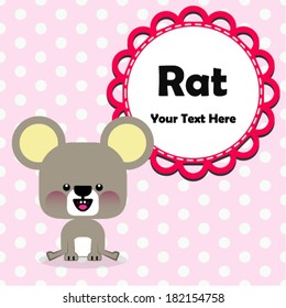 Cute Chinese zodiac sign - rat. Vector illustration