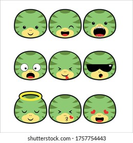 cute chinese zodiac snake expression vector pack