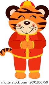 Cute chinese zodiac tiger isolated