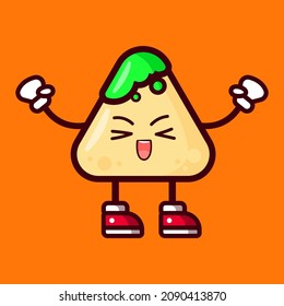 cute chip food character vector