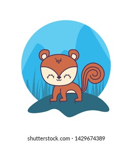 cute chipmunk animal icon icon vector ilustration