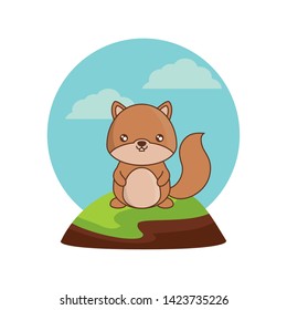 cute chipmunk animal in landscape natural