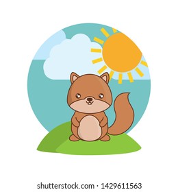 cute chipmunk animal in landscape natural