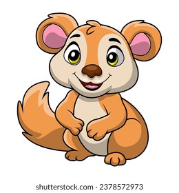 Cute chipmunk cartoon on white background