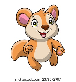 Cute chipmunk cartoon on white background