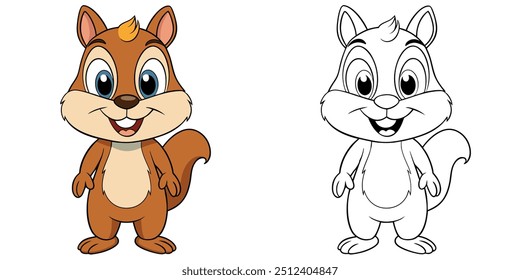 Desenho Animado Chipmunk Smile Fofo Para Crianças
