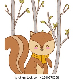 cute chipmunk woodland character