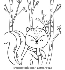 cute chipmunk woodland character