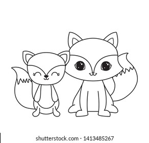 cute chipmunks animals vector illustration design
