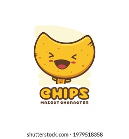 cute chips mascot. suitable for use as logos, packaging, stickers, cards, menu displays etc.