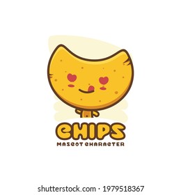 cute chips mascot. suitable for use as logos, packaging, stickers, cards, menu displays etc.