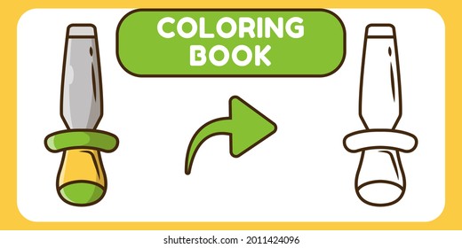 Cute chisel cartoon hand drawn doodle coloring book for kids