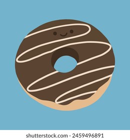 A cute chocholate donut vector