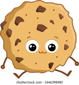 cute choco chips cookies doodle illustration