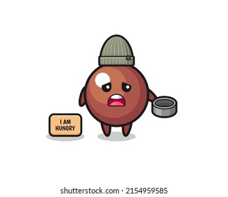 cute chocolate ball beggar cartoon character , cute design