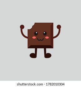 cute chocolate bar character logos. chocolate bar icon.