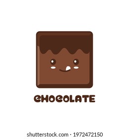 Cute chocolate bar mascot character. cartoon vector isolated on white background