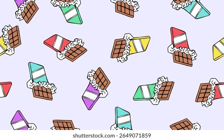 Cute chocolate bar pattern background vector design