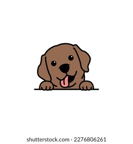 Caricatura de cachorro del recién recuperado del labrador marrón de chocolate, ilustración vectorial