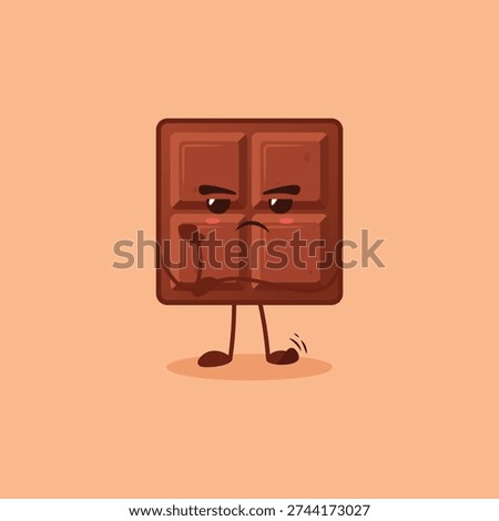 The cute Chocolate character is bored of waiting for uncertainty