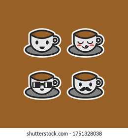 Cute chocolate coffee character vector