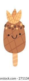 Helado lindo de la fruta de piña del chocolate