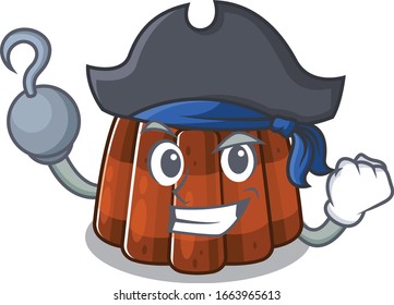 Cute chocolate pudding mascot design with a hat