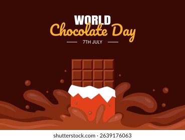 Cute Chocolate Themed Vector for Social Media Posting on World Chocolate Day Background