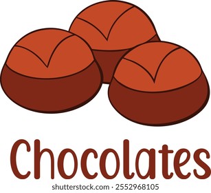 Ilustração vetor de chocolates bonito para o Dia dos Namorados