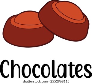 Ilustração vetor de chocolates bonito para o Dia dos Namorados