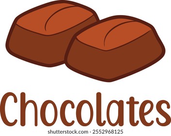 Cute Chocolates vector cartoon illustration for  Valentine's Day