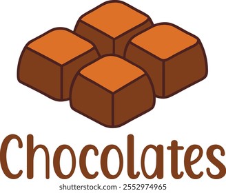 Cute Chocolates vector cartoon illustration for  Valentine's Day