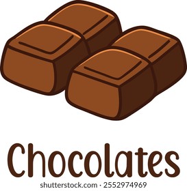 Ilustração vetor de chocolates bonito para o Dia dos Namorados