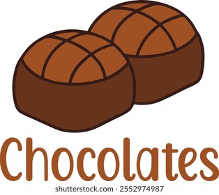 Cute Chocolates vector cartoon illustration for  Valentine's Day