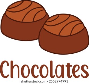 Cute Chocolates vector cartoon illustration for  Valentine's Day