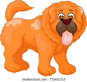 cute chow chow cartoon standing with smile and